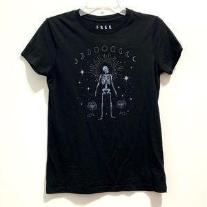 Free State Black Skeleton Graphic Tee Halloween